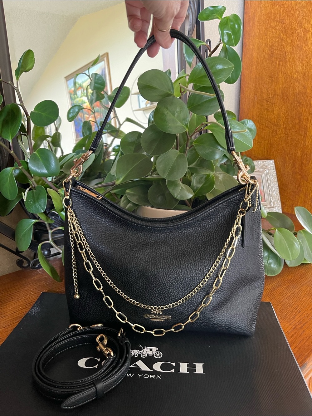 Coach Laurel Shoulder Bag with Gold Chain Accents